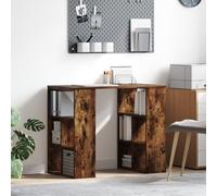 RMIHSJG Scrivania ad angolo in rovere affumicato legno massello computer angolare scrivania con ripiani home office ufficio scrivania moderna