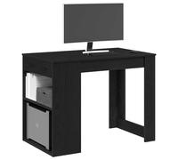 RMIHSJG Scrivania con cassetti e ripiano effetto rovere nero - Scrivania funzionale in robusto legno con ampio spazio per ufficio e soggiorno,