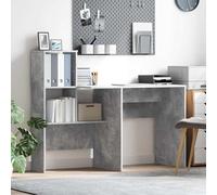 RMIHSJG Scrivania in cemento grigio, 131,5 x 50 x 106,5 cm, materiale in legno con spazio per la casa, ufficio, moderno tavolo per computer con superficie opaca, durevole e stabile