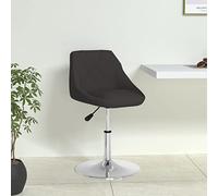 RMIHSJG Sedia da pranzo nera in ecopelle girevole in altezza con molla a gas e rotazione a 360 gradi, per ufficio, bar, caffetteria, moderna con struttura in acciaio cromato