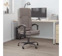 RMIHSJG Sedia da ufficio massaggiante con schienale regolabile e altezza in tessuto tortora con rivestimento traspirante e robusto telaio in metallo per un supporto ergonomico