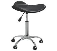 RMIHSJG Sedia girevole per sala da pranzo, in ecopelle, colore nero, con molla a gas e ruote, seduta moderna, regolabile