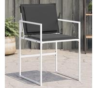 RMIHSJG Sedie da giardino con cuscino, 4 pezzi, in acciaio bianco e textilene, schienale pieghevole e fodera rimovibile per una seduta comoda, mobili per esterni robusti e salvaspazio