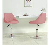 RMIHSJG Sedie per sala da pranzo, 2 pezzi, girevoli, in velluto rosa, con molla a gas e struttura in acciaio cromato per elevata stabilità e comfort di seduta