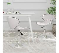 RMIHSJG Sedie per sala da pranzo, 2 pezzi, in similpelle, con molla a gas e struttura in acciaio cromato, regolabile in altezza e girevole a 360 gradi, per ufficio, bar, caffetteria