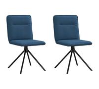 RMIHSJG Sedie per sala da pranzo, 2 pezzi, in tessuto blu, girevoli con rotazione a 360 gradi, design ergonomico per il comfort, robusto telaio in metallo e morbidi rivestimenti in poliestere, robusti