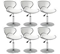 RMIHSJG Sedie per sala da pranzo, 6 pezzi, in similpelle, con molla a gas e struttura in acciaio cromato, per bar, ufficio, caffetteria