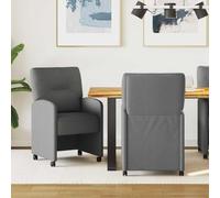 RMIHSJG Sedie per sala da pranzo con ruote, 2 pezzi, grigio scuro, 57 x 67 x 95 cm, ergonomiche e mobili moderni con cuscini in tessuto morbido e struttura in metallo stabile per dinamiche