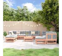 RMIHSJG Set da 11 pezzi da giardino in legno massello Douglasie con design a doghe per terrazze, balconi, giardini, design modulare per una combinazione flessibile, durevole set di divani