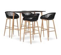 RMIHSJG Set da bar nero con tavolo da bar e sgabelli da bar, set di mobili moderni per bar, pub o giardino, tavolo robusto e gambe in metallo, sedie ergonomiche