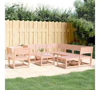 RMIHSJG Set da giardino da 8 pezzi in legno di Douglas massiccio con design a doghe per terrazza, mobili modulari da esterno per una seduta comoda e facile da trasformare il vostro