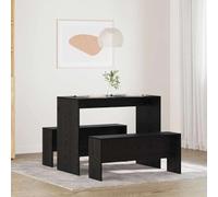 RMIHSJG Set da pranzo da 2 pezzi, colore nero, effetto rovere, in materiale legno, per sala da pranzo, design moderno con atmosfera elegante e dimensioni salvaspazio, robusto