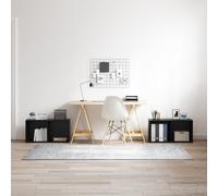 RMIHSJG Set di 2 armadietti per TV con scaffale, colore nero, in rovere, da appendere, 72 x 35 x 36,5 cm