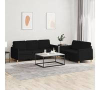 RMIHSJG Set di 2 divani con cuscino in tessuto nero, resistente, con rivestimento traspirante e robusto telaio in metallo per un comodo relax