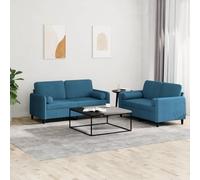 RMIHSJG Set di 2 divani con cuscino in velluto blu, morbido divano in velluto con struttura robusta, comoda imbottitura e pratico cuscino girevole per un comfort ottimale ed elegante