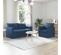 RMIHSJG Set di 2 divani modulari da 140 cm, telaio in metallo blu con braccioli in legno per soggiorno e camera da letto, struttura robusta, imbottitura di alta qualità, design colorato