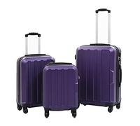 RMIHSJG Set di 3 trolley rigido da viaggio in ABS, con robuste serrature di sicurezza e cinghie interne per organizzazione, ruote a 360 gradi e design leggero, Lilla, 45.5 x 30 x 20 cm