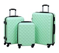 RMIHSJG Set di 3 trolley rigido in ABS nero con robuste serrature di sicurezza e ruote a 360 gradi per viaggiare - Robusto bagaglio con cinghie interne, verde, 36 x 22 x 55 cm