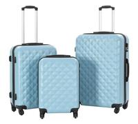 RMIHSJG Set di 3 trolley rigido in ABS nero con robuste serrature di sicurezza e ruote a 360 gradi per viaggiare - Robusto bagaglio con cinghie interne, Blu, 36 x 22 x 55 cm