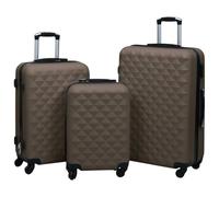 RMIHSJG Set di 3 trolley rigido in ABS nero con robuste serrature di sicurezza e ruote a 360 gradi per viaggiare - Robusto bagaglio con cinghie interne, marrone, 36 x 22 x 55 cm