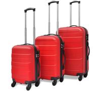RMIHSJG Set di 3 valigie rigide in ABS, 45,5/55/66 cm, con manico telescopico e ruote a 360 gradi per bagagli - Set di tre valigie con serrature di sicurezza, Colore: rosso, 45.5 x 30 x 20 cm
