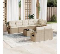 RMIHSJG Set di 4 cuscini per divano da giardino in polyrattan, design modulare con ripiani pieghevoli e piano in vetro, resistente alle intemperie, per terrazze, 4 cuscini