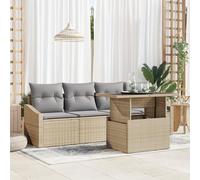 RMIHSJG Set di 5 divani da giardino con cuscino in polyrattan, braccioli regolabili e resistenti alle intemperie, per terrazza e balcone, inclusi cuscini imbottiti per il massimo comfort