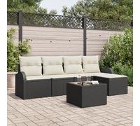 RMIHSJG Set di 5 divani da giardino con cuscino marrone, polyrattan, divano modulare per esterni fino a cinque persone con rattan intrecciato a mano resistente alle intemperie e morbido