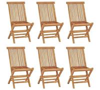 RMIHSJG Set di 6 sedie da giardino pieghevoli in legno massello teak, resistenti alle intemperie e durevoli, per terrazze, giardini, balconi, facili da piegare e pratiche