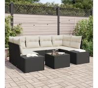 RMIHSJG Set di 7 divani da giardino con cuscino in rattan sintetico, per terrazze ed esterni, resistente alle intemperie, con vano portaoggetti e poliestere traspirante