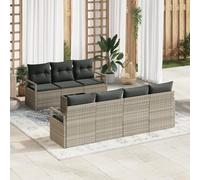 RMIHSJG Set di 8 divani da giardino con cuscino grigio chiaro e grigio scuro in rattan sintetico, design modulare per la sistemazione flessibile del sedile, imbottitura esterna con tessuto speciale