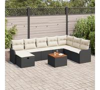 RMIHSJG Set di 9 divani da giardino con cuscino, in rattan sintetico, modulare e resistente alle intemperie, per terrazza e balcone, comoda imbottitura, design moderno, facile da montare
