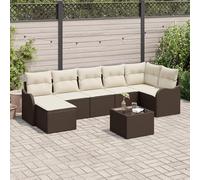 RMIHSJG Set di divani da giardino con cuscino grigio polyrattan, set di divani modulari per esterni in marrone/bianco con struttura in rattan resistente alle intemperie e comodo cuscino in schiuma per