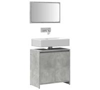 RMIHSJG Set di mobili da bagno grigio cemento in legno con mobiletto lavandino e pratica porta, soluzione di stoccaggio, set di mobili da bagno resistente all'umidità per un ottimale