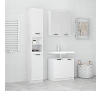 RMIHSJG Set di mobili da bagno in legno bianco con molto spazio, design pratico per bagno, materiale resistente all'umidità, facile da montare, fissaggio a parete