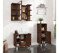 RMIHSJG Set di mobili da bagno, in legno di incenso, con molto spazio, materiale resistente all'umidità e design elegante per una facile pulizia e ottimale