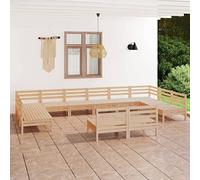 RMIHSJG Set di mobili da giardino in legno massello di pino, per esterni, con design rustico, per terrazze e giardini, per divano resistente alle intemperie, struttura modulare