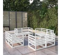 RMIHSJG Set salotto da giardino in legno massello di pino bianco, robusto set da esterno per terrazza e giardino, design modulare per la configurazione individuale,