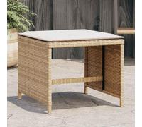 RMIHSJG Sgabello da giardino con cuscino, 4 pezzi, beige, 41 x 41 x 36 cm, in rattan sintetico, per esterni, con rivestimenti rimovibili, in PE resistente alle intemperie, per terrazza e giardino