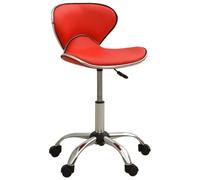 RMIHSJG Sgabello da parrucchiere rosso, regolabile in altezza e girevole con 5 ruote per la massima mobilità e comfort di seduta, elegante sedia da lavoro per il parrucchiere