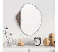 RMIHSJG Specchio da parete argentato, 50 x 40 cm, con cornice in PVC per riflessi chiari e montaggio a parete, ideale per camera da letto, guardaroba, corridoio, soggiorno e bagno come elemento