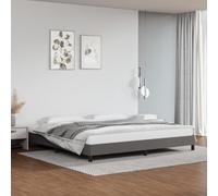 RMIHSJG Struttura del letto in ecopelle grigia 200 x 200 cm con gambe di supporto stabili e doghe in compensato per un sonno migliore, materiale durevole, antimacchia, facile da pulire,