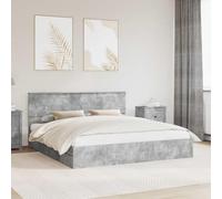 RMIHSJG Struttura in legno grigio 200 x 200 cm con cassetti - Moderno letto per camera da letto con design minimalista e spazio intelligente per un'organizzazione ottimale