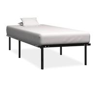 RMIHSJG Struttura in metallo nero 100 × 200 cm con rete a doghe in legno di pioppo per un sonno stabile e un design classico, telaio per il montaggio, struttura robusta