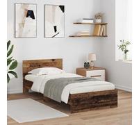 RMIHSJG Struttura per letto a LED con testiera e illuminazione, 100 x 200 cm, in legno, moderna camera da letto con strisce LED USB dinamiche