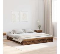 RMIHSJG Struttura per letto in legno anticato 180 x 200 cm con cassetti in legno e legno di pino per camera da letto moderna, soluzione di archiviazione e piattaforma stabile