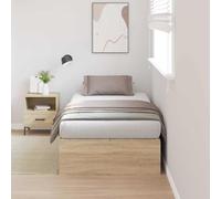 RMIHSJG Struttura per letto in rovere Sonoma 80 x 200 cm con porta a cerniera in legno e legno di pino per camera da letto moderna, design salvaspazio con spazio nascosto