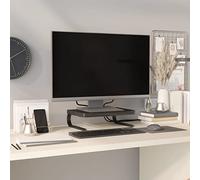 RMIHSJG Supporto per Monitor Nero 37x28x11,5 cm in HIPS e Metallo con Spazio Portaoggetti per Tastiera e Dispositivi - Design Minimalista e Funzione Antistress per Alleviare Dolori