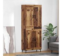 RMIHSJG Tavola moderna in legno effetto legno anticato con manici e gambe in metallo, set da 2 pezzi per sala da pranzo e soggiorno come pratico armadio a buffet con generoso