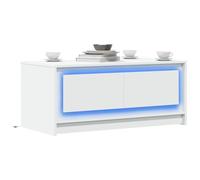 RMIHSJG Tavolino da caffè a LED bianco, in legno laterale, per esterni, piccolo tavolino per camera da letto, soggiorno, ufficio, esterno